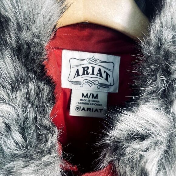 Ariat | Quilted Faux Fur Collar Puffer Coat Red Size M | NWOT - Picture 5 of 11